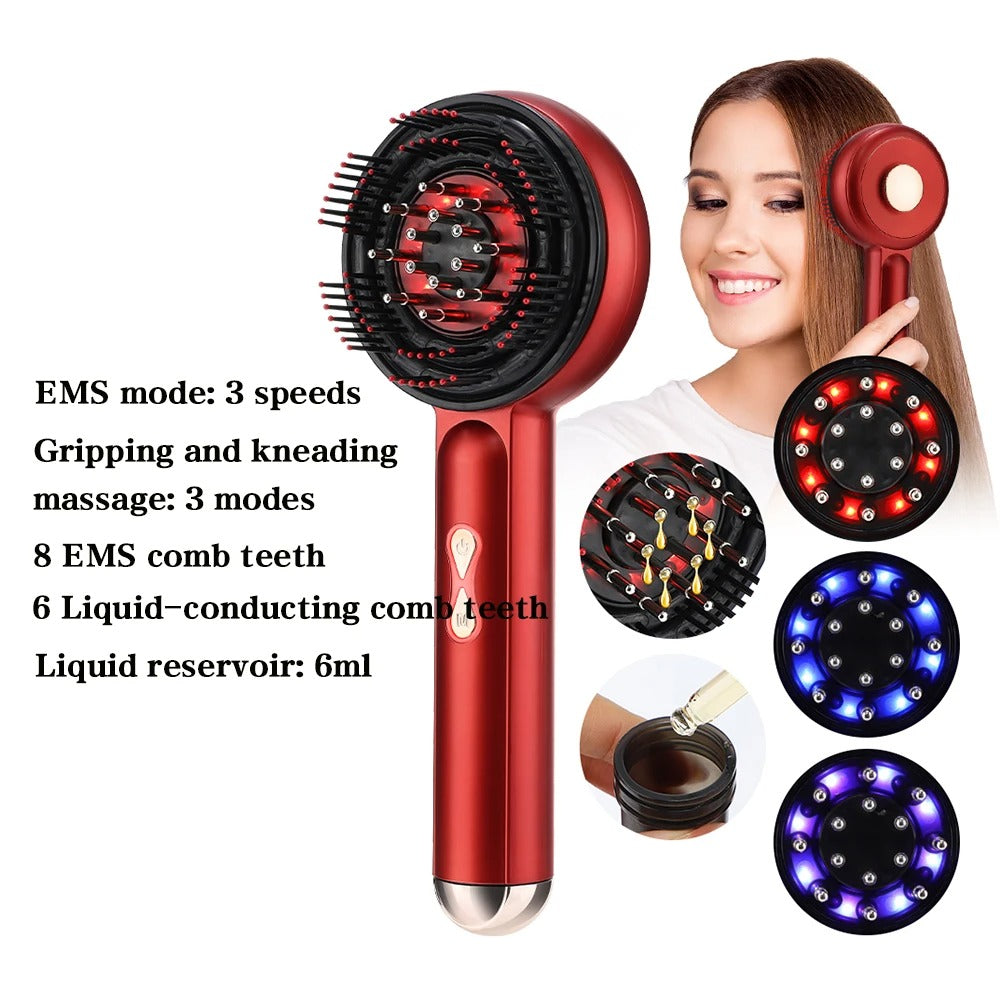 Electric EMS Red Light Therapy Massage Comb
